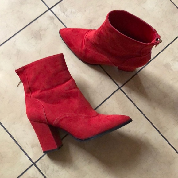 River Island Shoes - Red pointed toe ankle boots 40